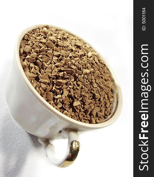 Instant coffee granules closeup 3