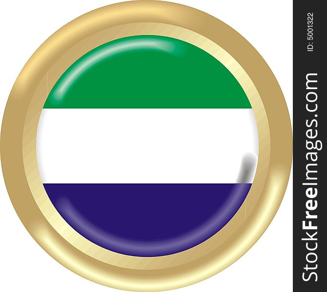 Art illustration: round medal with flag of sierra leone