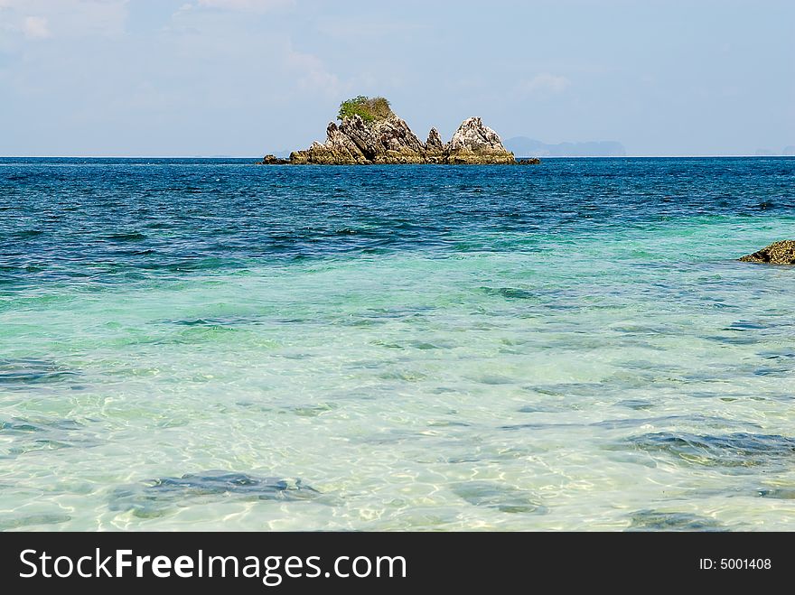 Small desert island near Phi Phi, Andaman sea, Thailand