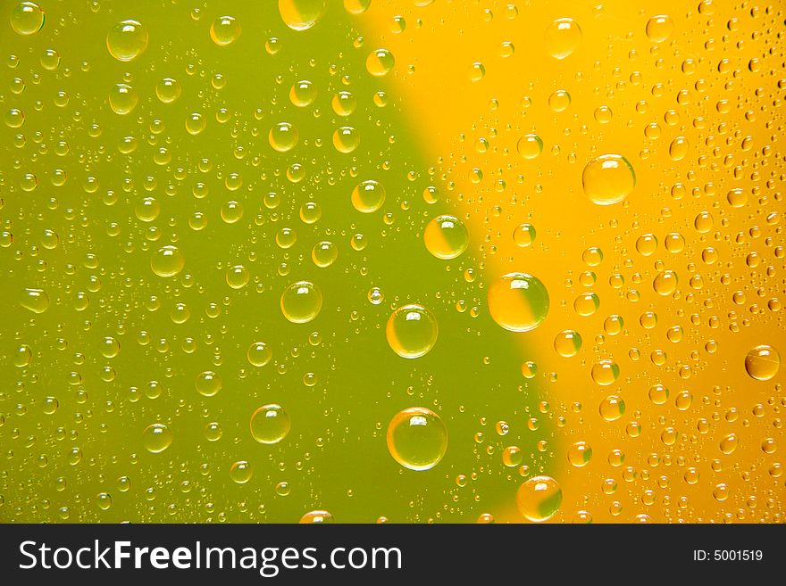 Drops on a green-yellow background.