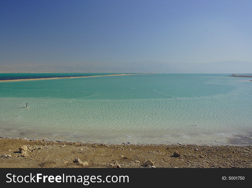 Summer day. Coast of the Dead Sea.