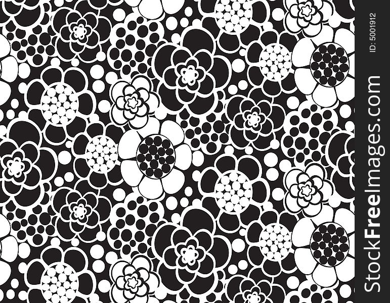 Black and white nature vector composition, seamless
