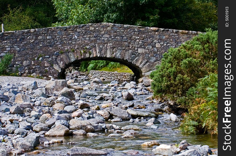 Bridge over rocky stream leading to Wastwater, Cumbria. Bridge over rocky stream leading to Wastwater, Cumbria