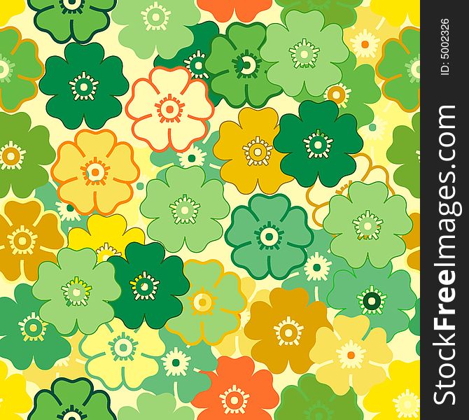 Vivid, colorful, repeating flower background. Vivid, colorful, repeating flower background