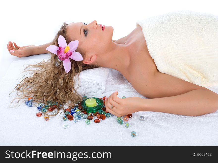 Attractive Woman Getting Spa Treatment