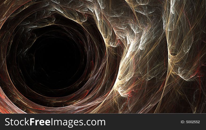 Black Hole For Golden And Red Swirl