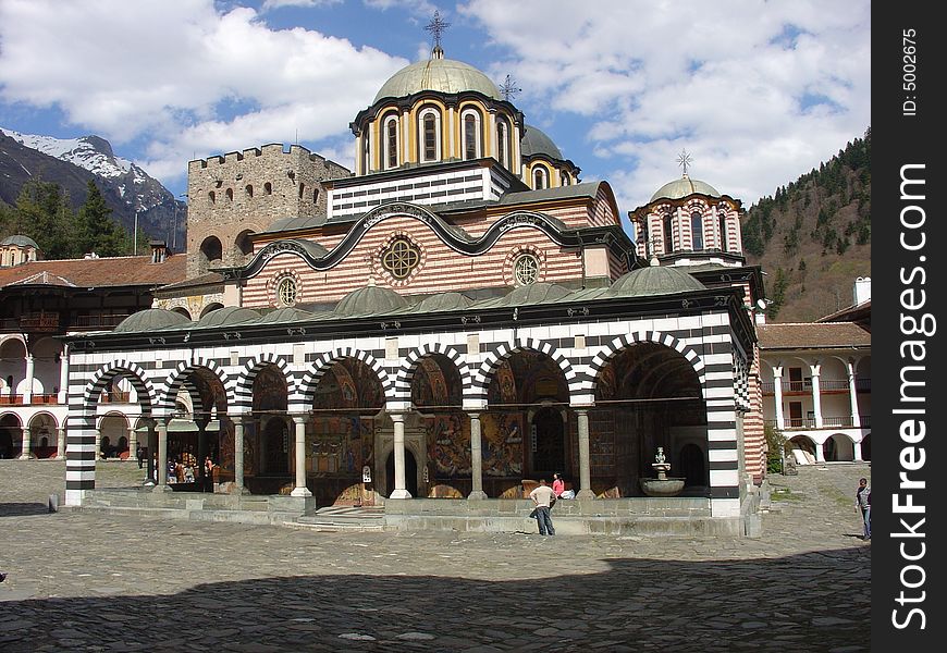 Rilski Monastery in Bulgaria on the Rila Mountain with beautifully surrounding.
