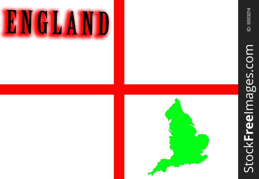 A conceptual image of the map of England against the English flag. A conceptual image of the map of England against the English flag.