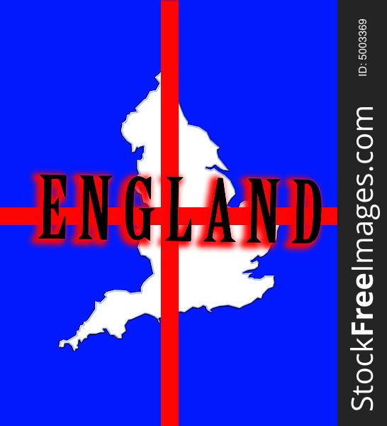 A conceptual image of the map of England against the English flag. A conceptual image of the map of England against the English flag.