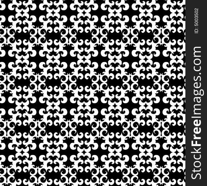 Seamless Black And White Ornament Pattern