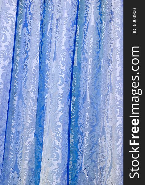 Blue curtain made from finest cloth material