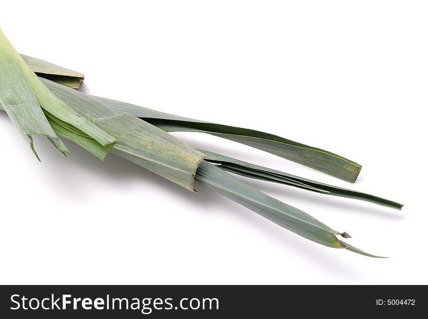 Spring onions isolated on a white background