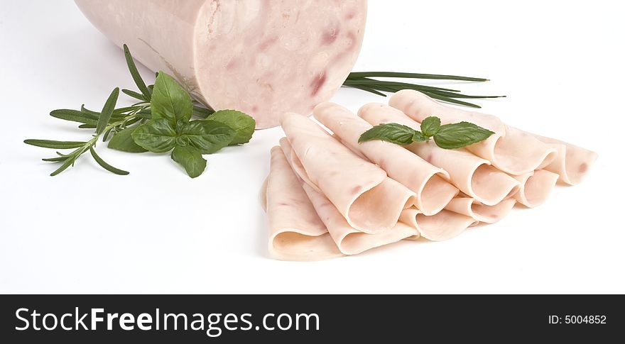 Ham with basil and rosemary. Ham with basil and rosemary