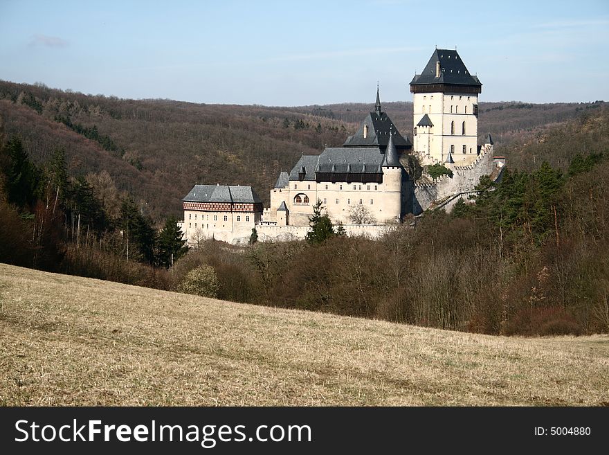 The Karlstejn castle in the Czech republic. Build by the king Charles IV in the 14. century.