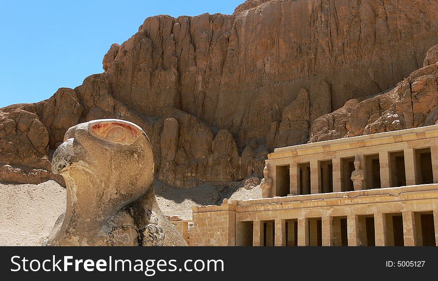 Horus monument and Hatshepsut temple in Luxor, Egypt