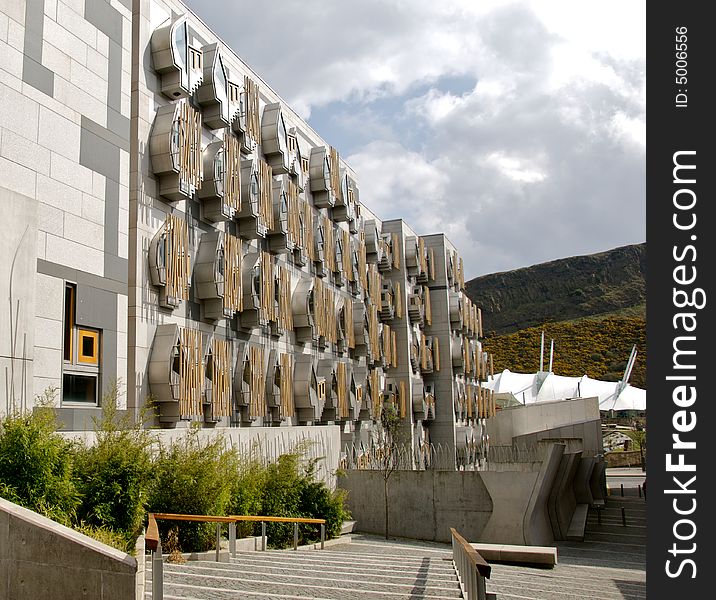 The back of the Scottish Parliament Building. The back of the Scottish Parliament Building