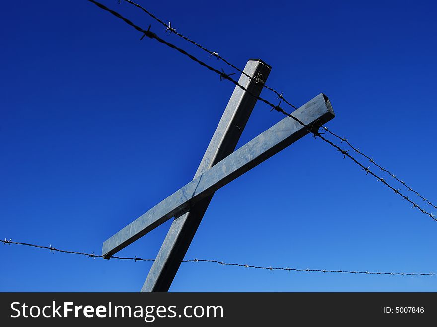 Fence securing a restricted area