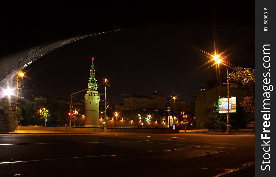 View Of Moscow Kremlin At Night