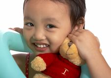 Girl With Teddy Bear Stock Image Girl With Teddy Bear Stock Image
