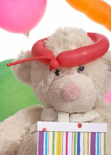 Teddy Bear And The Balloons Royalty Free Stock Images