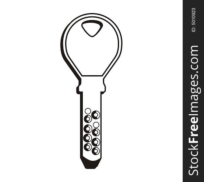 A vector black and white illustration of a key. A vector black and white illustration of a key.