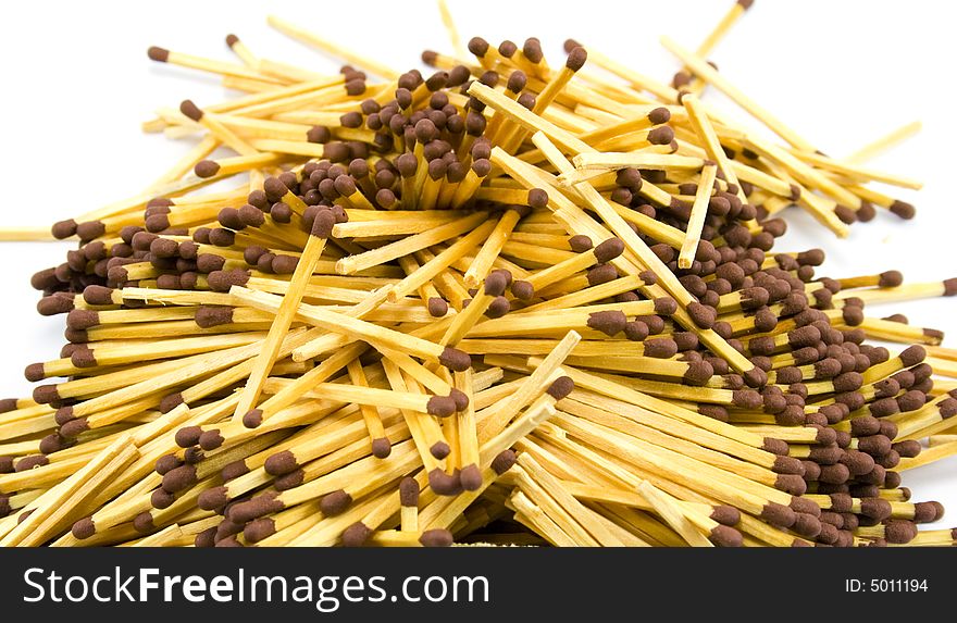 A lot of matches close-up