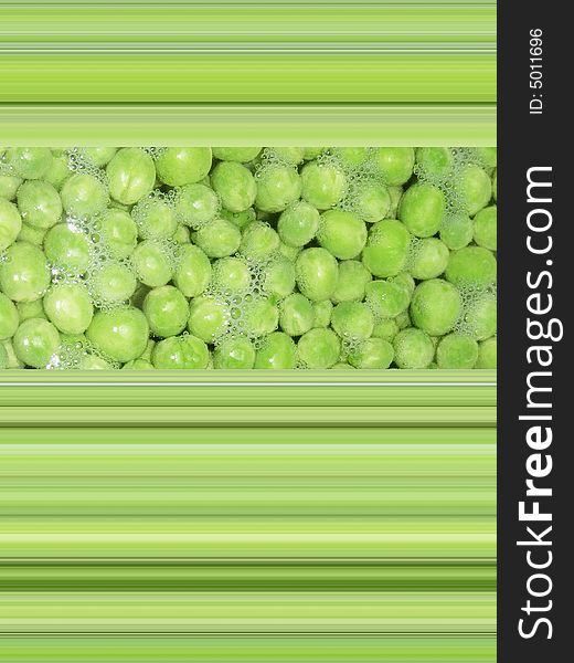 Illustration/ photo mix of peas and lines design. Illustration/ photo mix of peas and lines design