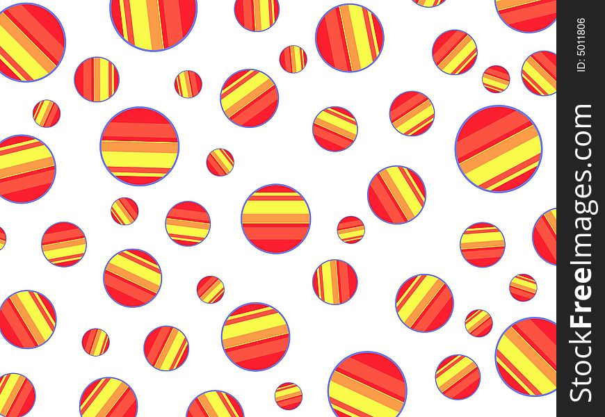 Abstract illustration of lined circles. Abstract illustration of lined circles