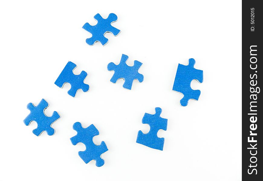 Blue puzzle isolated on white background