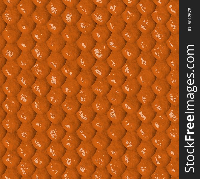 Orange colored 3d computer generated reptile skin seamless repeating tile background. Orange colored 3d computer generated reptile skin seamless repeating tile background