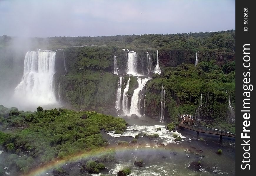 Iguazu waterfalls located on the boarders of Argentina, Brazil and Paraguay. Iguazu waterfalls located on the boarders of Argentina, Brazil and Paraguay