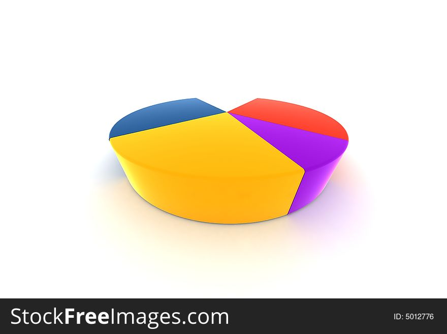 Statistics - 3d isolated multicolor diagram. Statistics - 3d isolated multicolor diagram