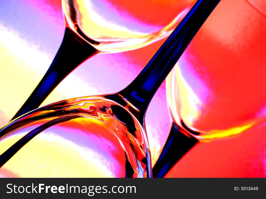 Abstract background design made from numerous colors and glasses.
