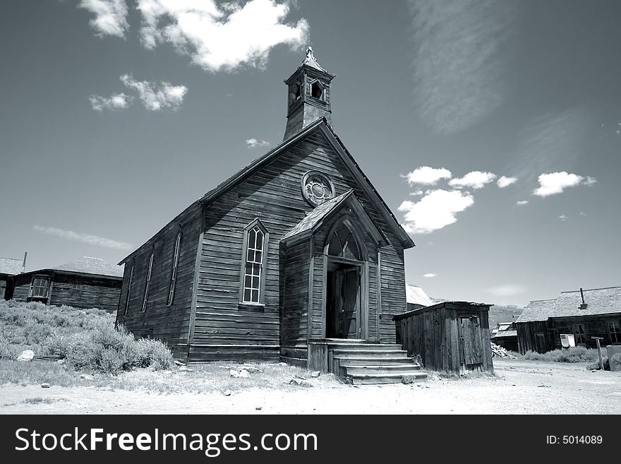 A view of the town church, Bodie Ghost Town, California. A view of the town church, Bodie Ghost Town, California.
