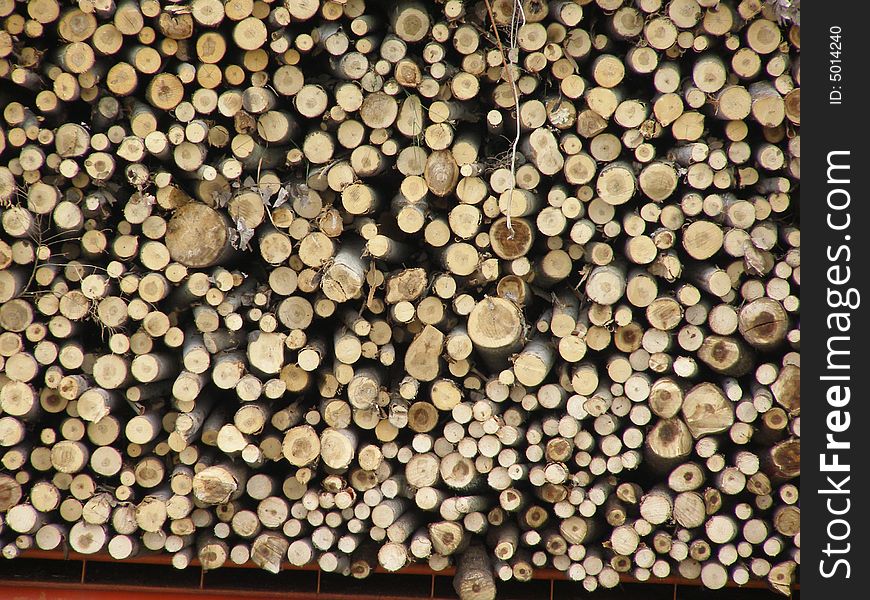 Photo of logs trees which have been chopped down ready for making into furniture