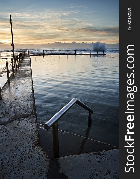 Ocean pool in morning light. Ocean pool in morning light