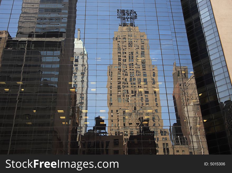 Reflective corporate building on a clear day. Reflective corporate building on a clear day