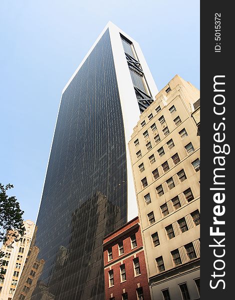 Reflective corporate building on a clear day. Reflective corporate building on a clear day