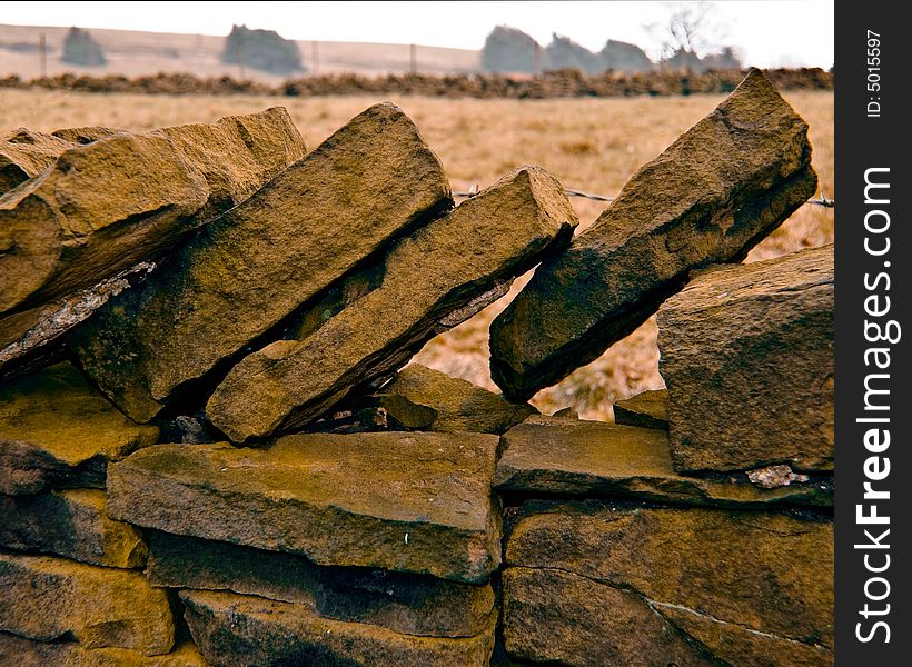 Photo of a typical drystone wall which are normally situated in the north of england