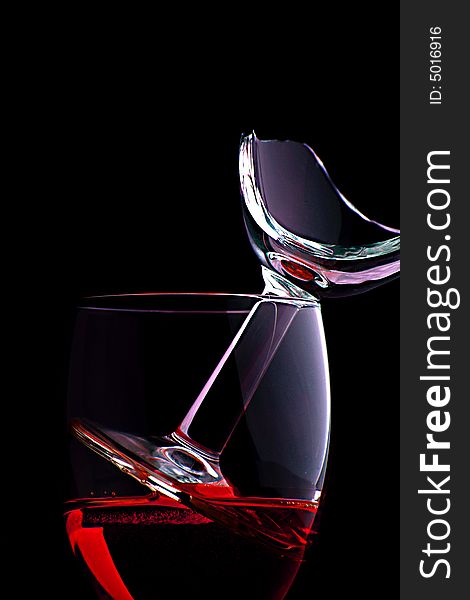 Glass with alcohol wineglass red