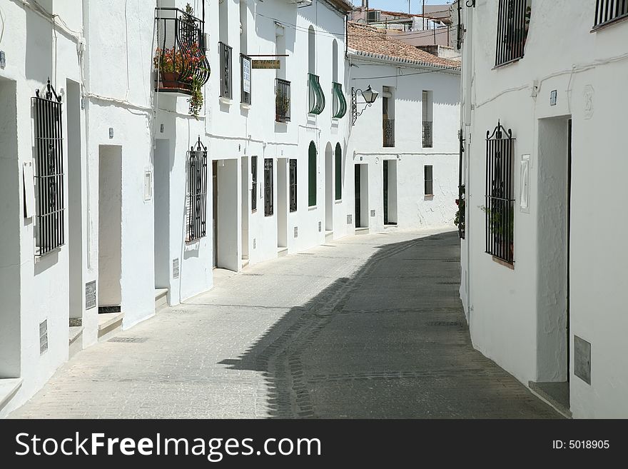 A picturesque scene of an old style town in Spain. A picturesque scene of an old style town in Spain