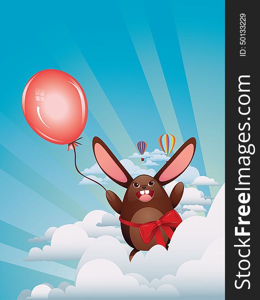 Chocolate Bunny With Balloon