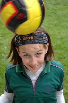 Girl Playing With Ball On Her Head Stock Photography Girl Playing With Ball On Her Head Stock Photography