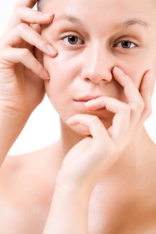 Natural Woman Looking Into The Lens Stock Photography Natural Woman Looking Into The Lens Stock Photography