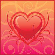 Vector Heart On The Floral Background Stock Images Vector Heart On The Floral Background Stock Images