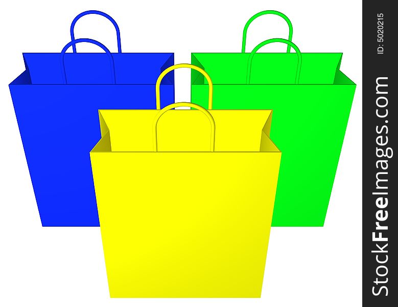 Illustration of three shopping bags