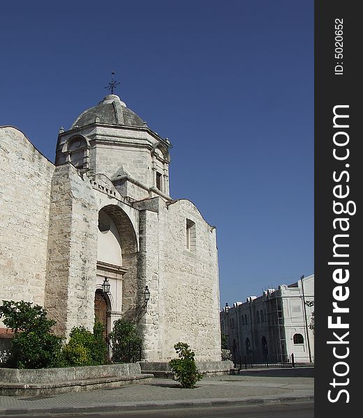 Old Church against a blue sky, in Havana, Cuba. Old Church against a blue sky, in Havana, Cuba