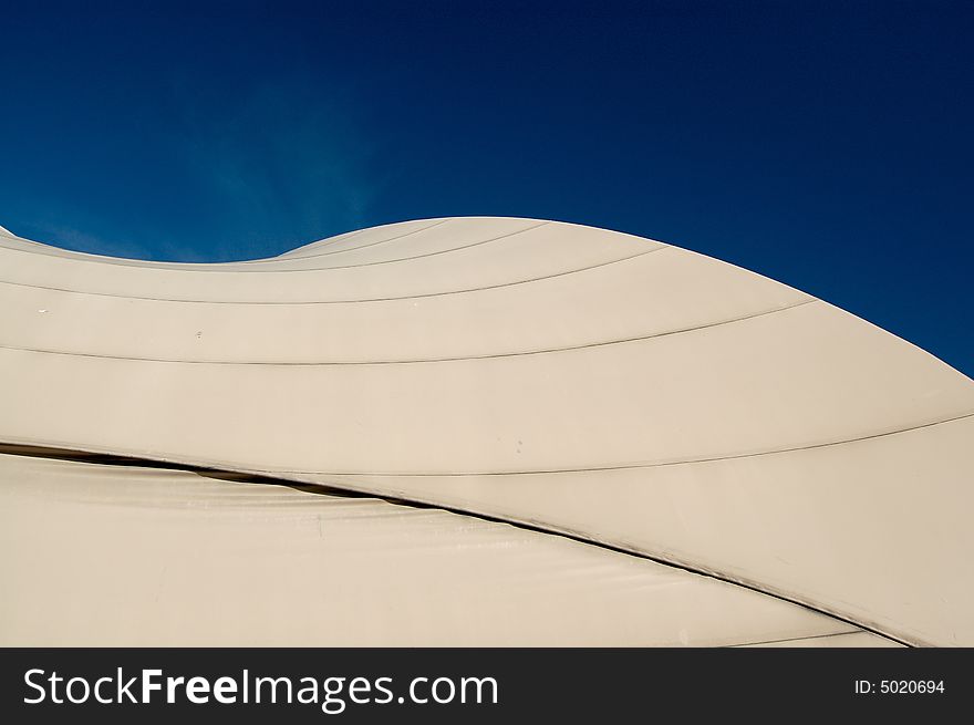 Abstract photo of the architecture of the alaska experience theater in downtown Anchorage, Alaska.