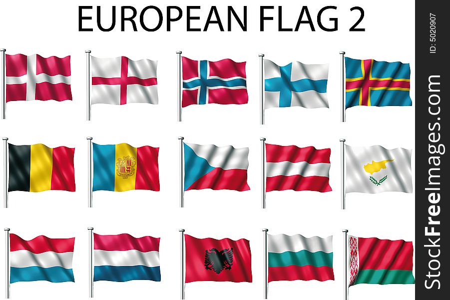 Illustration of various european flag. Illustration of various european flag