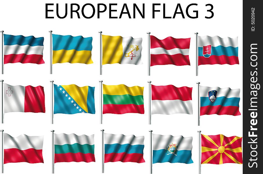 Illustration of various european flag. Illustration of various european flag